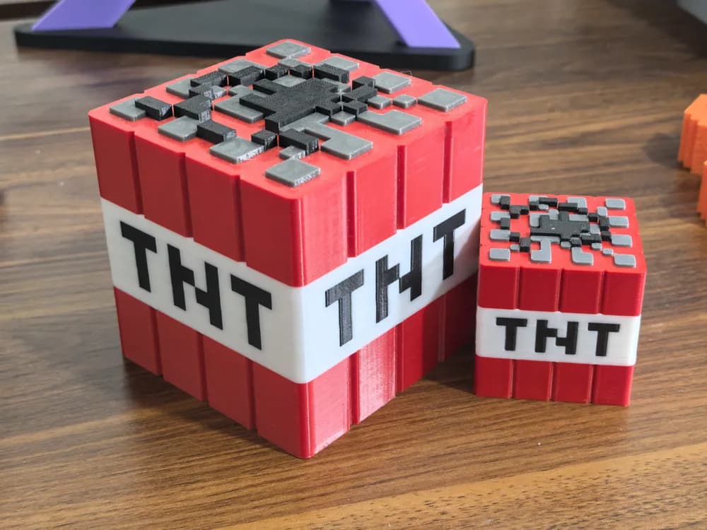 Minecraft TNT Block 3D Printed Collectible | Gamer Desk Decor