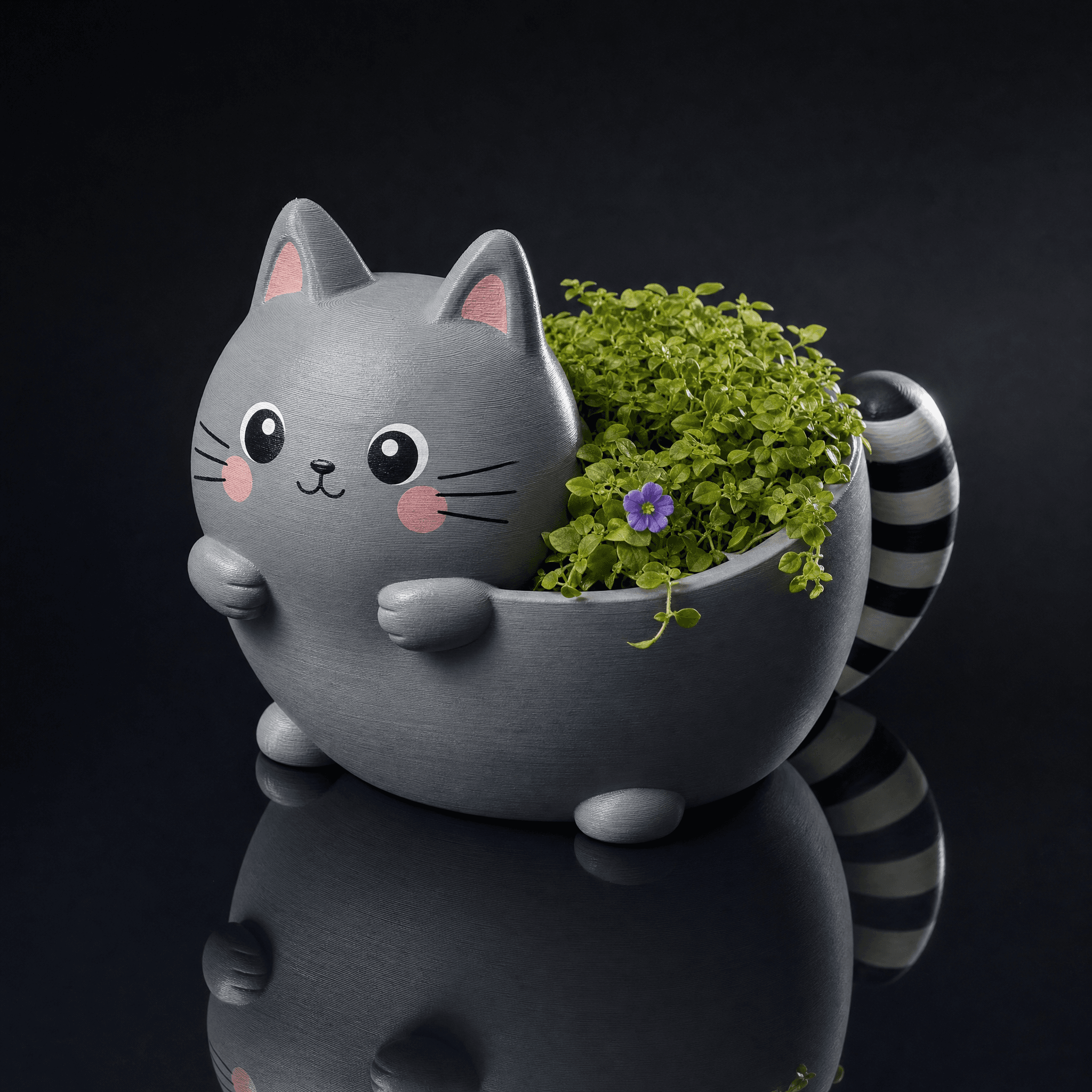 Chunky Cat Plant Pot