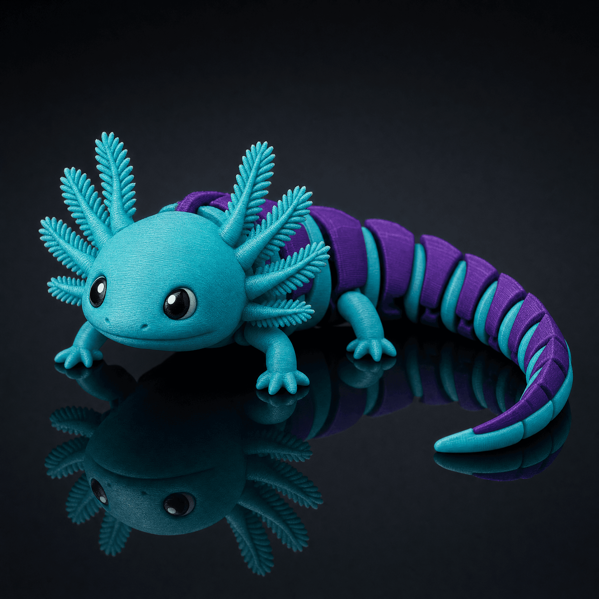Cute Articulated Axolotl Flexi - Print in Place